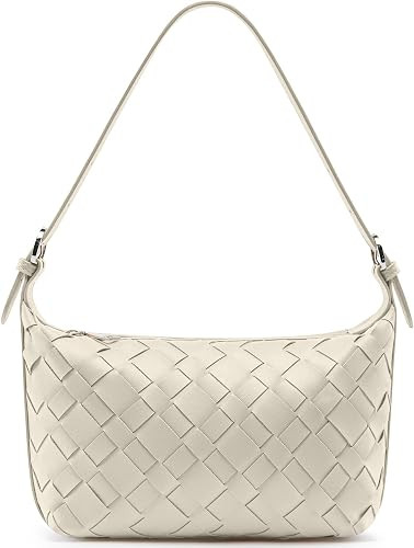 Woven Faux Leather Hobo Bag for Women Cute Shoulder Handbag Soft Daily Purse for Work Travel with... | Amazon (US)