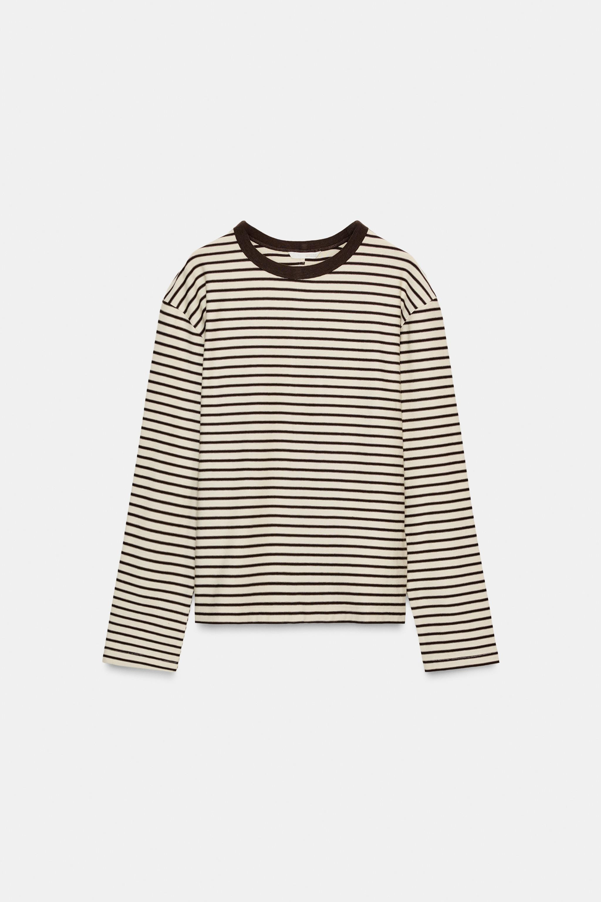 STRIPED LONG SLEEVE T-SHIRT | Zara US