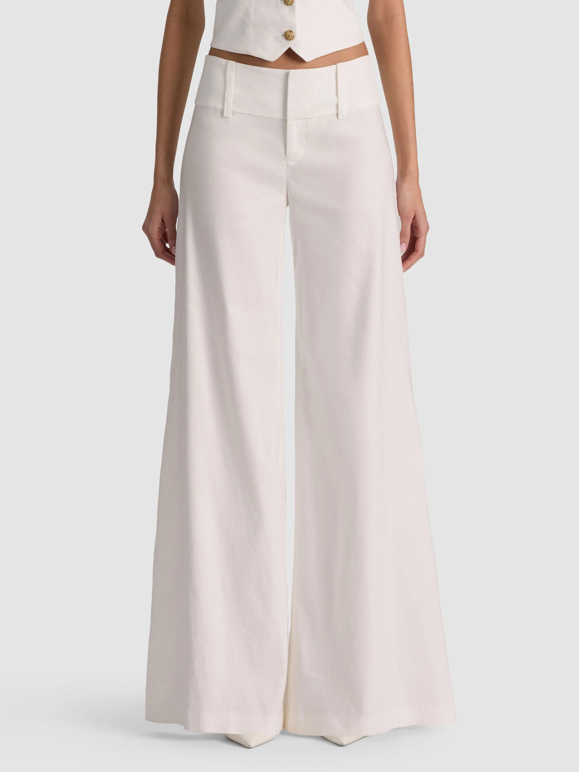 OLIVIA WIDE LEG LINEN PANT | Alice + Olivia