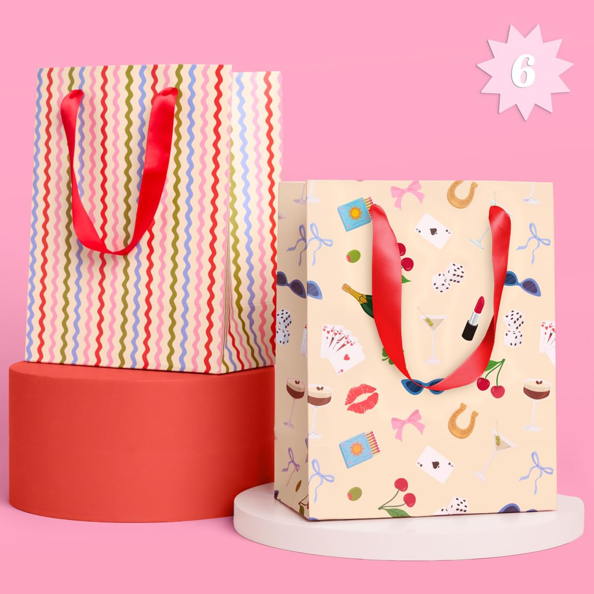 xo, Fetti Girlhood Trendy Gift Bag Set - 6 pcs | Birthday Gift Wrap, Decorative Christmas Bag, Ba... | Amazon (US)