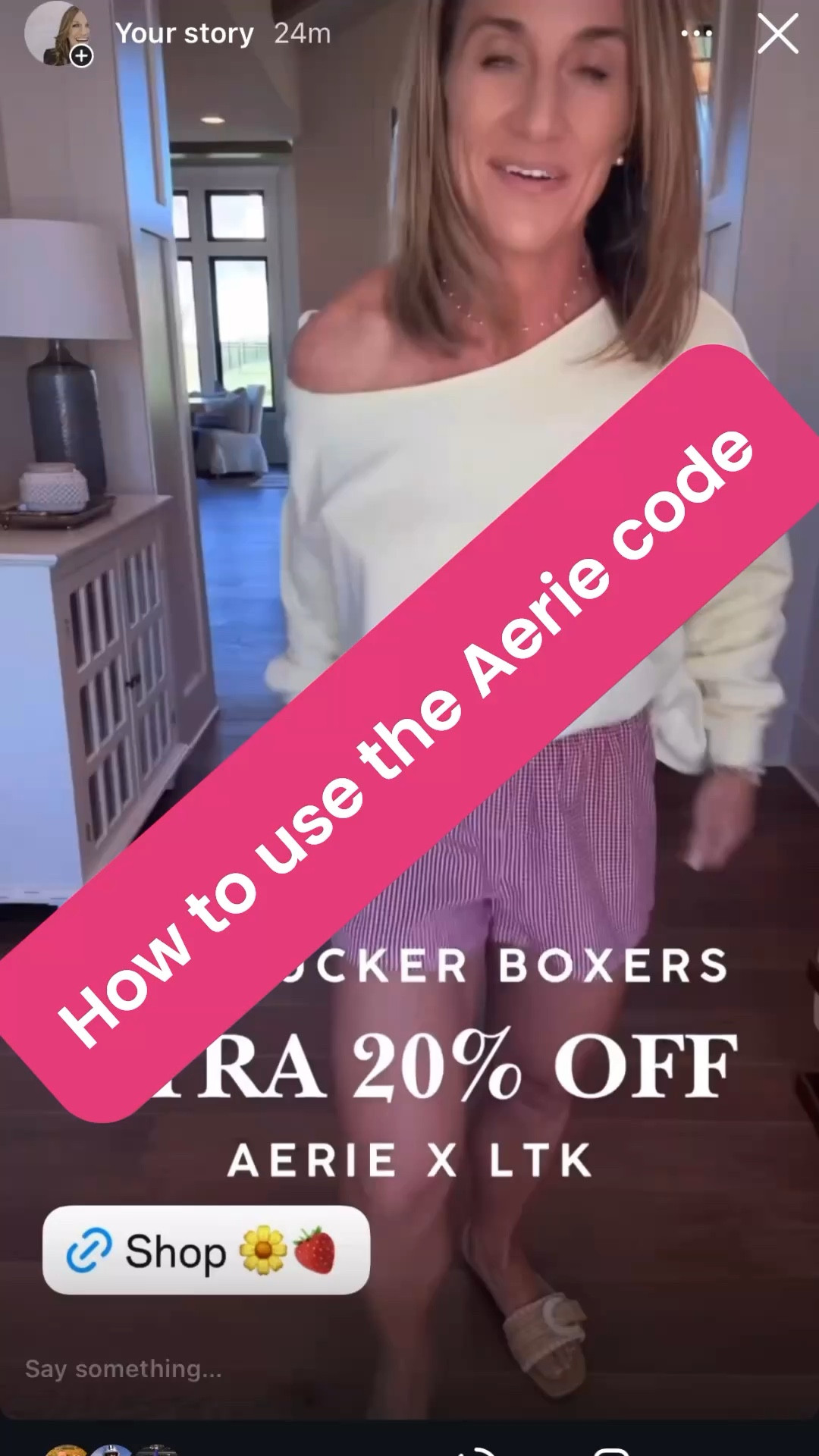 Here’s how to use the Aerie x LTK 20% off code!!! It’s stackable and good for 48 hrs (4/24-4/25)!  📣 ON!



#LTKOver40 #LTKxAerie #LTKActive