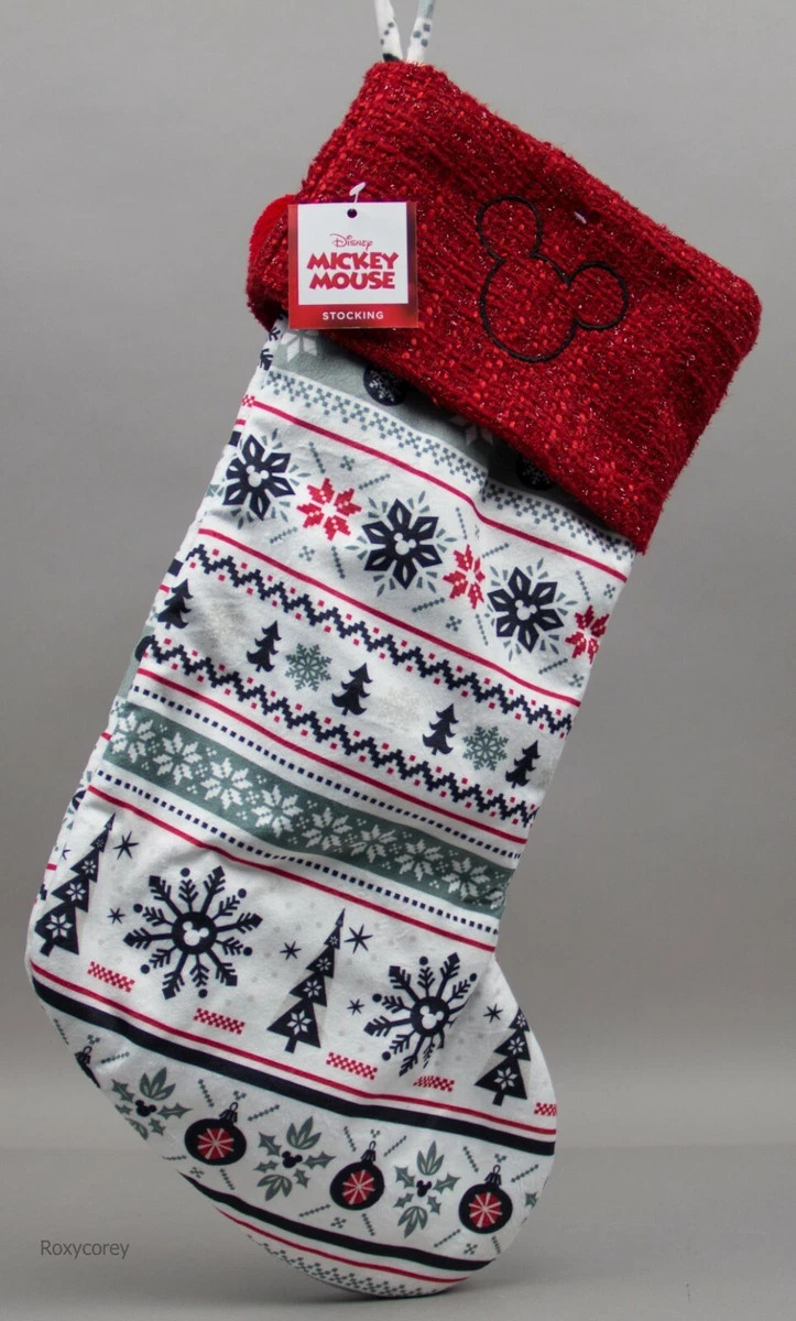 Disney 21 in Mickey Mouse Fairisle Christmas Stocking with Pom Pom NWT  | eBay | eBay US
