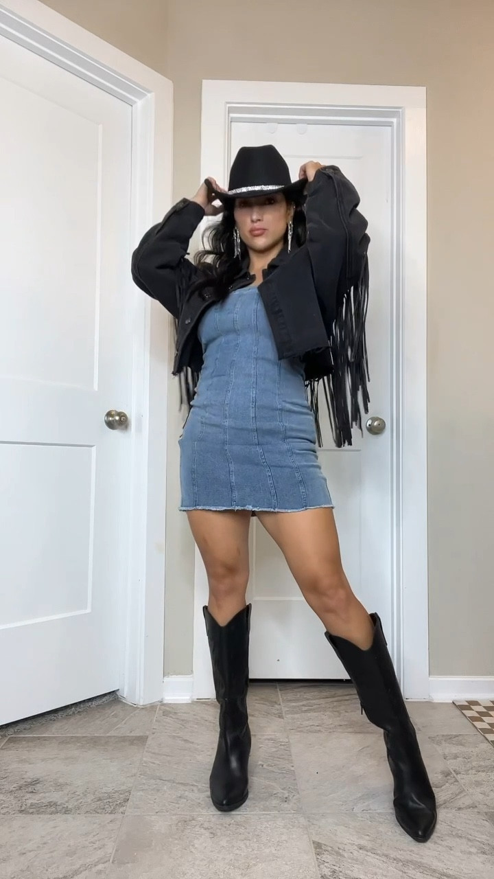 Rodeo outfit inspo. Dress small, jacket small 

Country concert, rodeo, petite style, amazon fashion, western outfit 

#LTKfindsunder50 #LTKSeasonal #LTKVideo