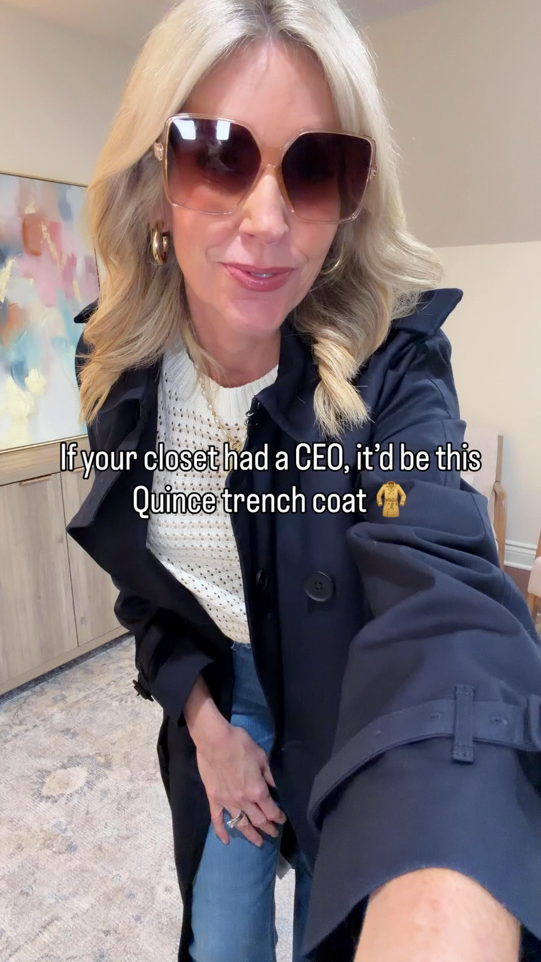 🚨 For 10% off your first purchase use code INFG-26OCCASIONALLYJENNA10 ! 

Meet the new CEO of your closet, this classic trench coat from Quince! And the power players; this gorgeous bangle bracelet and this roomy Italian leather tote. I'm kind of excited now for some rainy days!

I’m wearing a medium in the gorgeous trench and it’s navy.

#LTKOver40 #LTKootd #LTKSeasonal