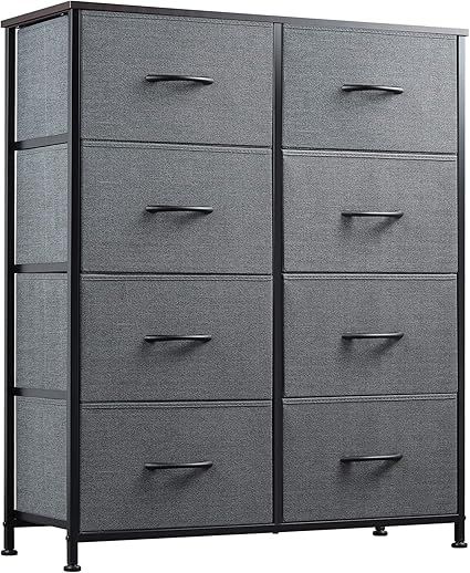 WLIVE Fabric Dresser for Bedroom, Tall Dresser with 8 Drawers, Storage Tower with Fabric Bins, Do... | Amazon (US)