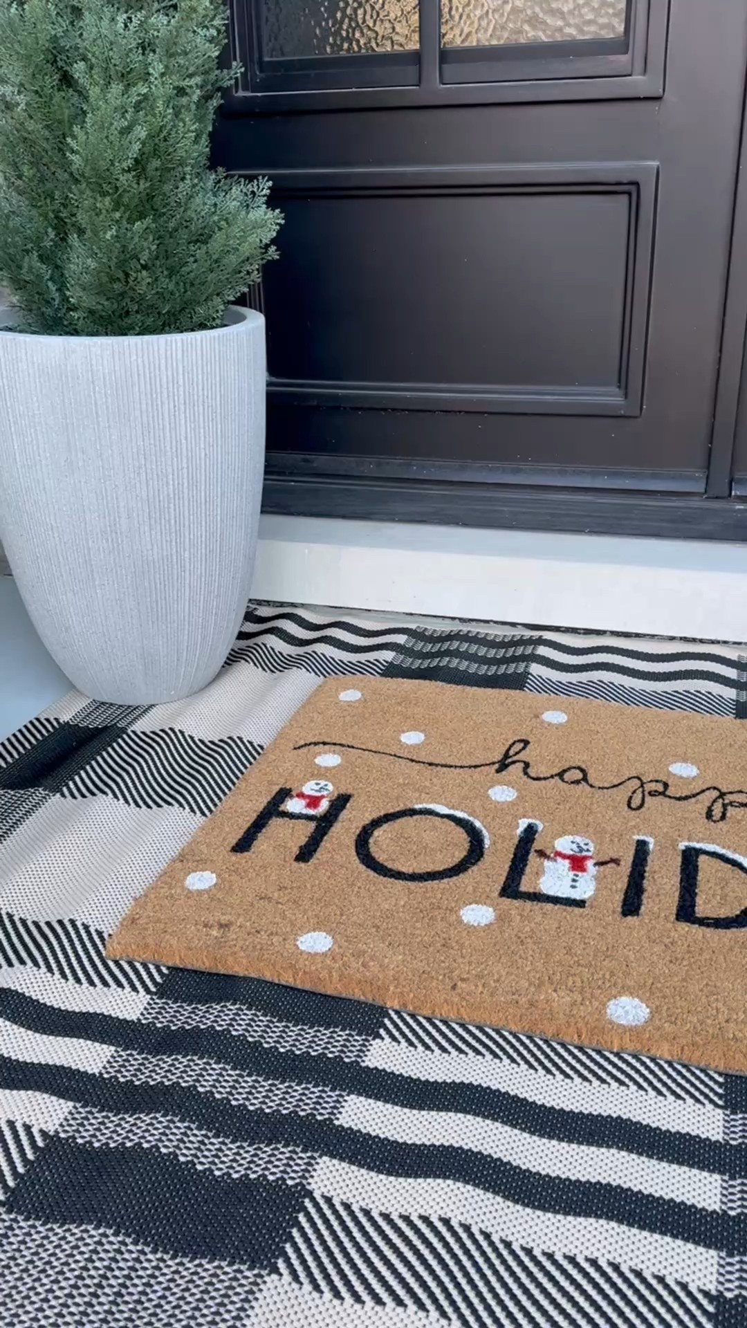 Holiday front porch rug and mat. Planter and cyprus tree

#LTKHome #LTKHoliday #LTKSeasonal