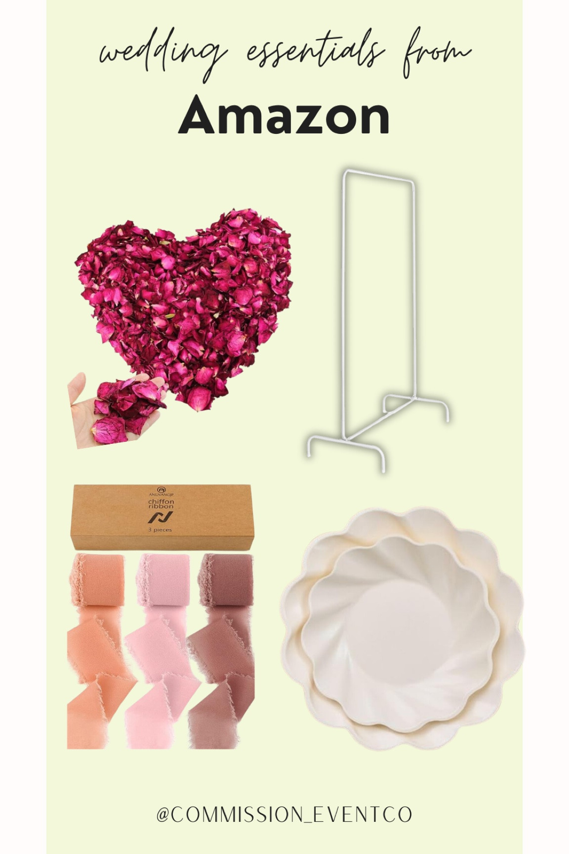 Ready to get your hands on some amazing products that will up level your DIY wedding?

My brides have attested that these items are truly life changers, and I even used them at my own wedding!

Here’s what I love about each of these:

Clothing Rack: this is a very easy way to be sure your welcome sign has a sturdy base to withstand windy conditions, plus it looks so cute when you tie ribbon onto it!

Chiffon Ribbon: an easy way to add detail to your bouquets without spending $100 on on fancy ribbon that will end up in the trash, plus there’s lots in this roll

Disposable bamboo plates: if you opted for buffet style dinner, it’s easiest to offer your guests disposable plates. These add character to your table scape and are still more affordable than renting china 

Real rose petals: did you know that most venues don’t allow fake flower petals at ceremonies? If they do, your planner must have a very clear plan to clean up every.single.one of those petals… don’t do this to your planner! Just buy the real ones, plus they look great! 


#ltkwedding #diybride #weddingessentials 

#LTKwedding #LTKparties