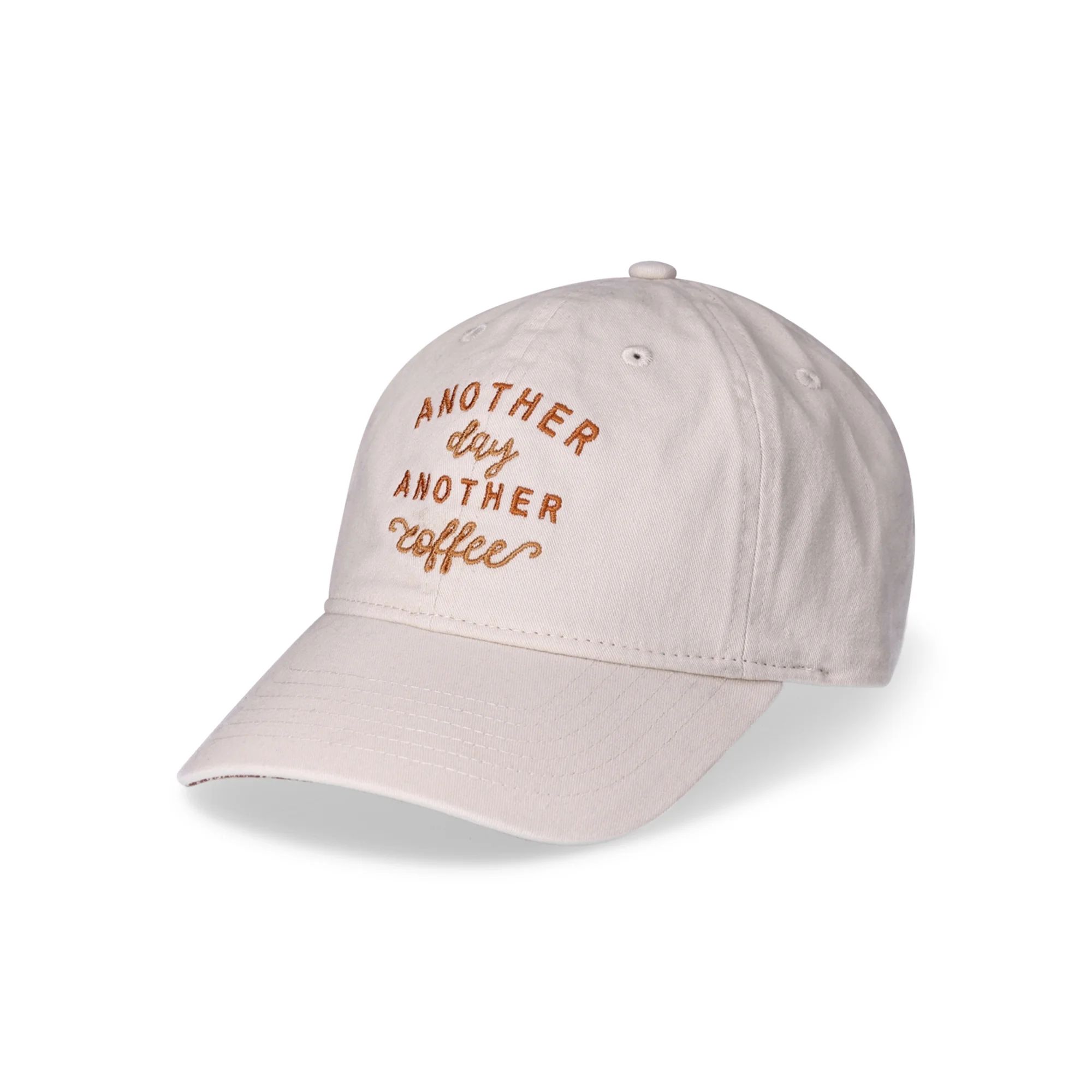 Time and Tru Women's Cotton Twill Another Day Another Coffee Baseball Hat, Almond | Walmart (US)