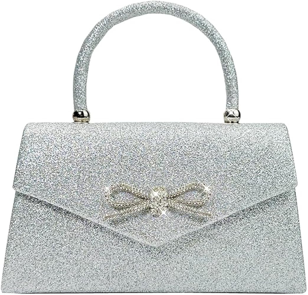 Womens Evening Bag Sparkly Bow Clutch Purse Wedding Party Purses Glitter Rhinestone Cocktail Prom... | Amazon (US)