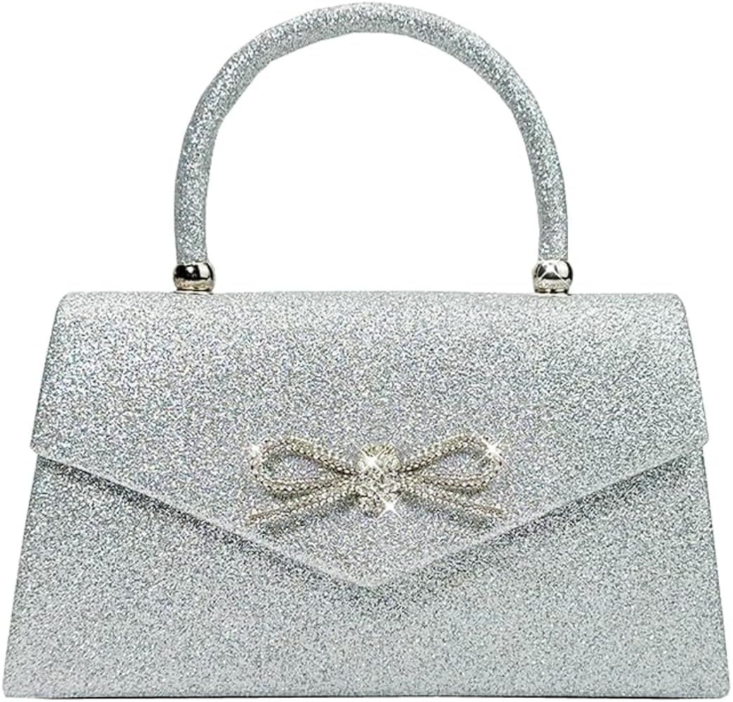 Trisapu Womens Evening Bag Sparkly Bow Clutch Purse Wedding Party Purses Glitter Rhinestone Cockt... | Amazon (US)