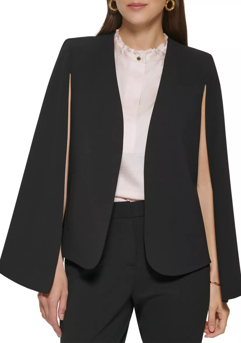 Women's Scuba Crepe Cape Jacket | Belk
