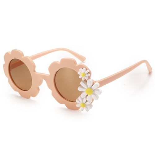 Kids Flower Sunglasses for Girls daisy Round Flower Glasses for Toddler Sun Glasses for Baby Age 2-4 Little Girls Age 10-12 Small Gift pink | Amazon (US)