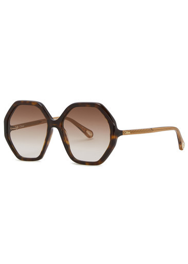 Esther tortoiseshell hexagon-frame sunglasses | Harvey Nichols