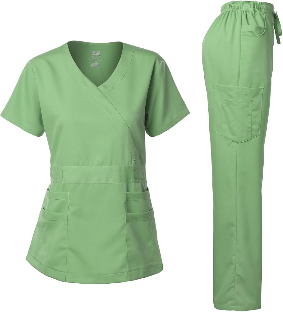 Dagacci Medical Uniform Women's Scrub Set Stretch and Soft Y-Neck Top and Pants | Amazon (US)