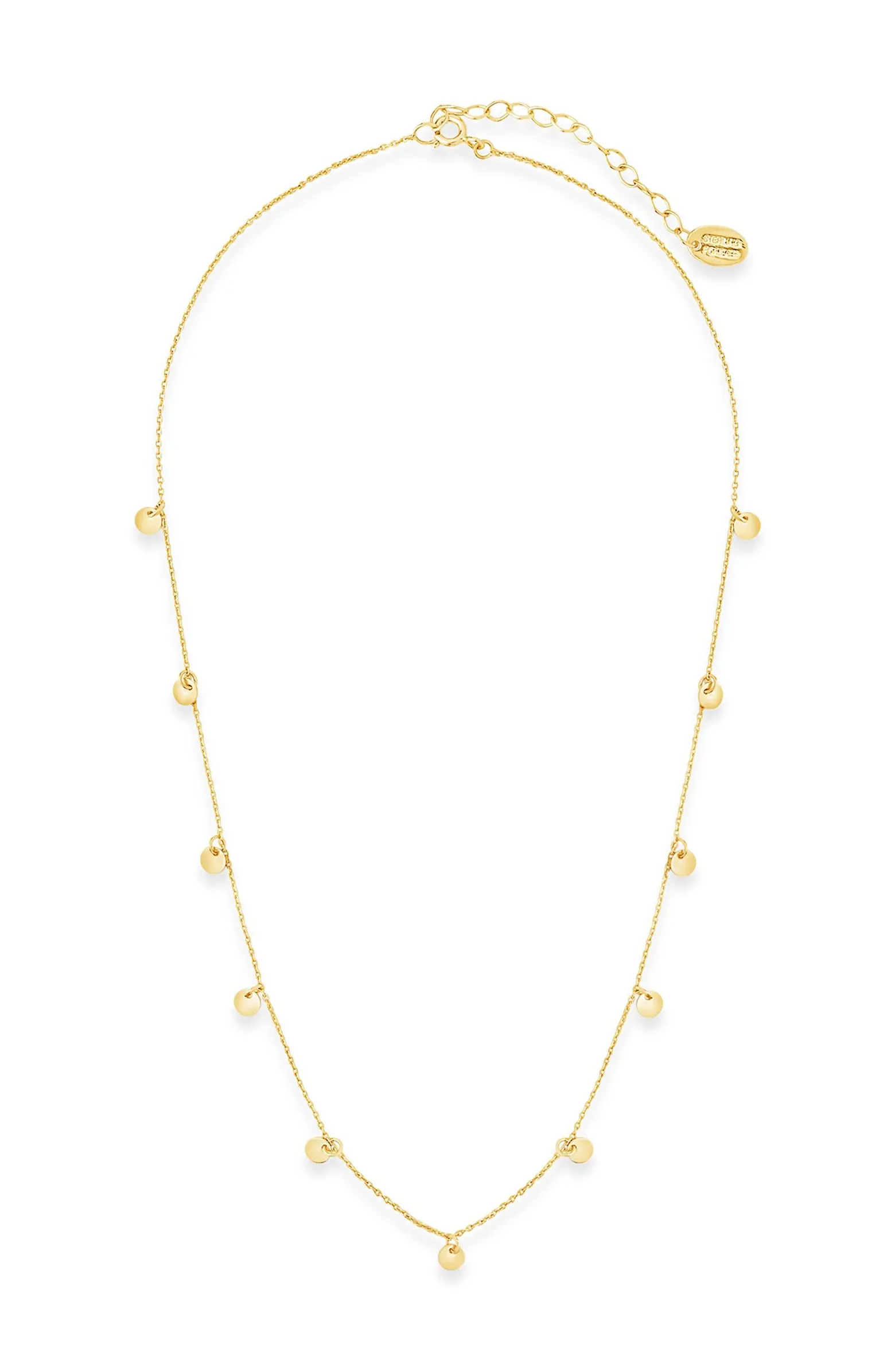 14K Gold Plated Sterling Silver Disk Charm Necklace | Nordstrom Rack