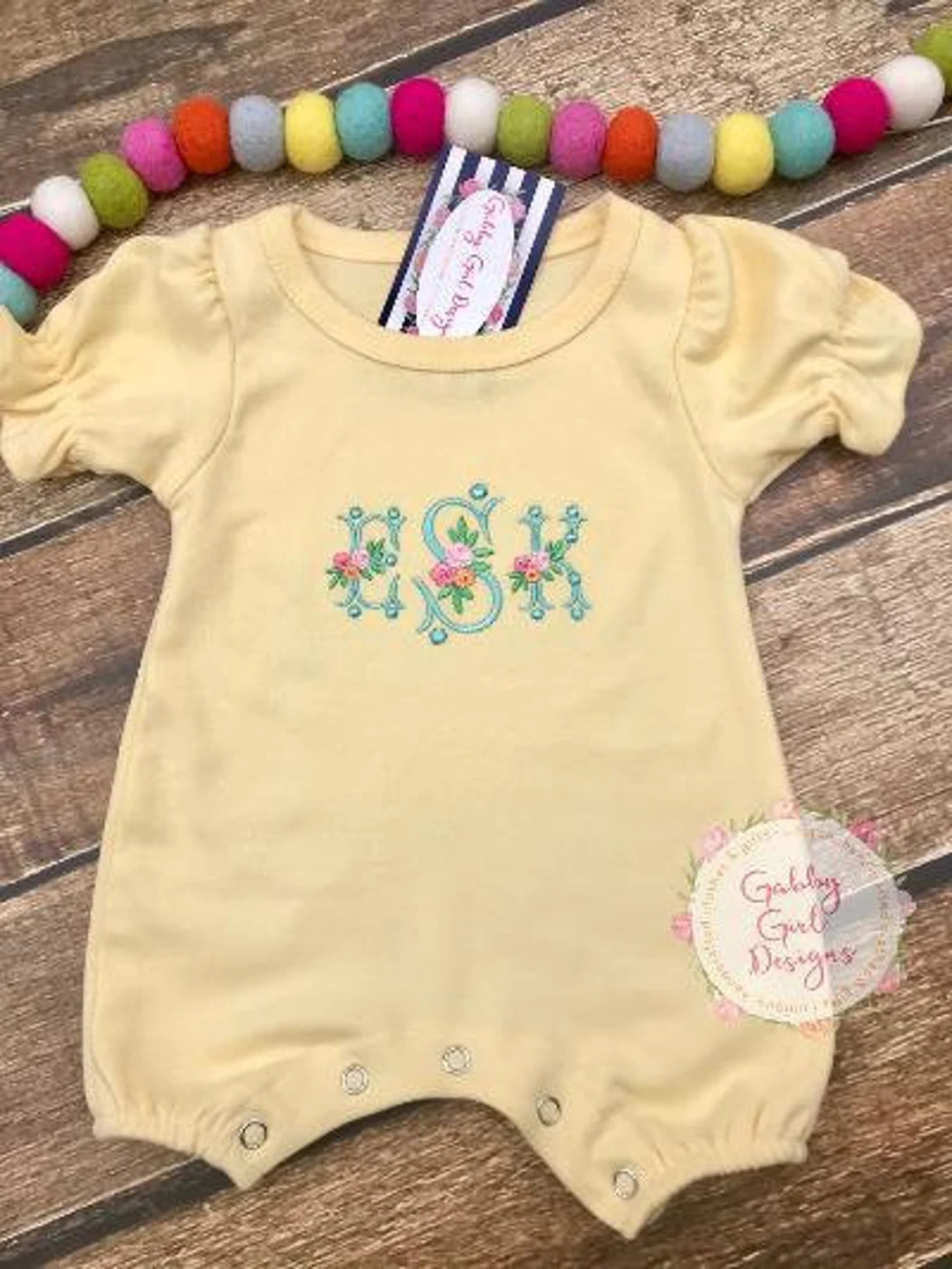 Girls Floral Romper Baby Girl Summer Romper Romper Girls Monogrammed Bubble Baby Girl Summer Bubb... | Etsy (US)