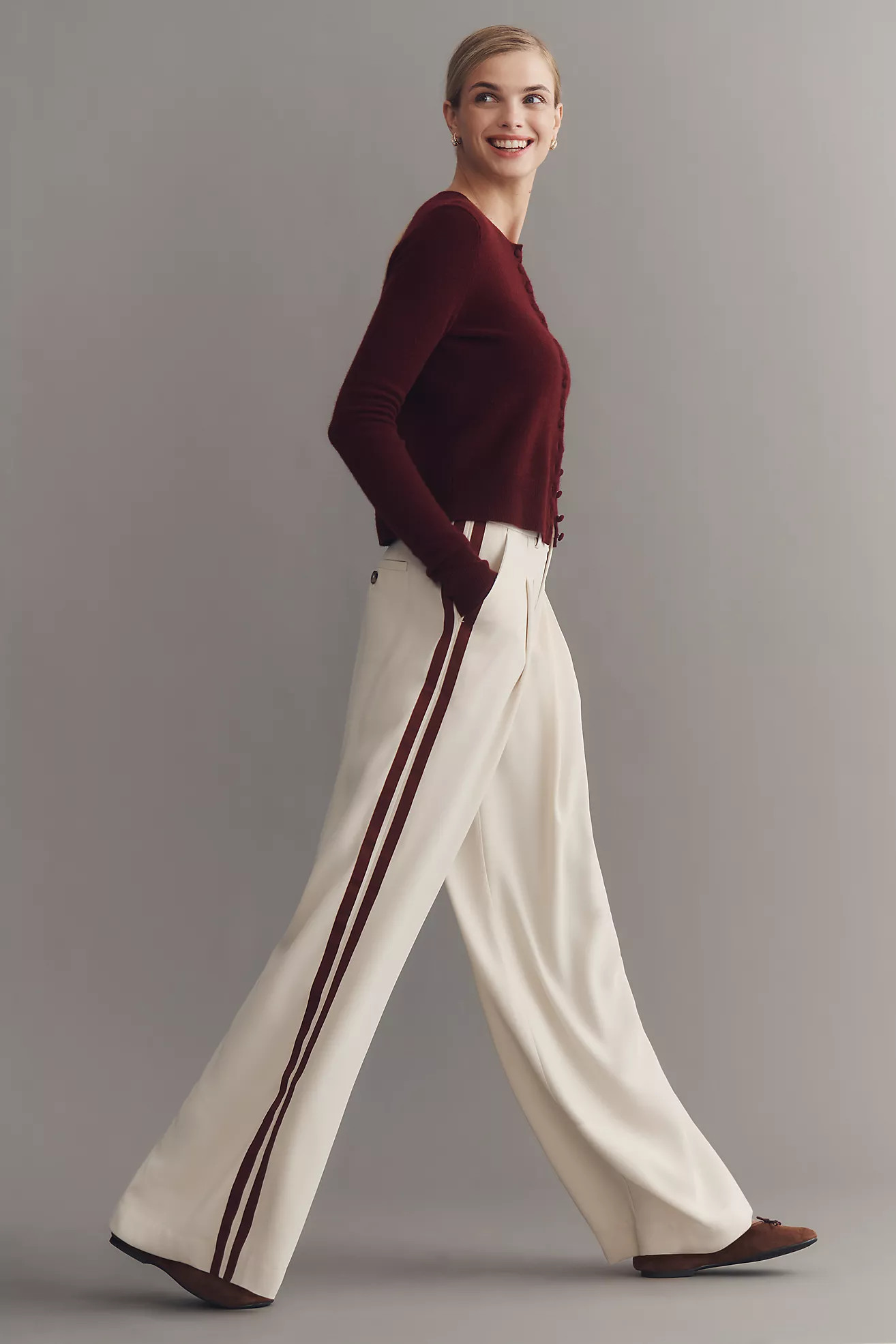 The Avery Pleated Track Trousers by Maeve | Anthropologie (US)
