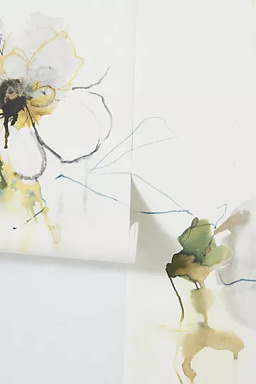 Anemone Watercolor Floral Wallpaper | Anthropologie (US)