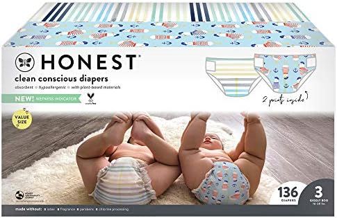 Amazon.com: The Honest Company - Super Club Box, Clean Conscious Diapers, Classic Stripes + Feeli... | Amazon (US)