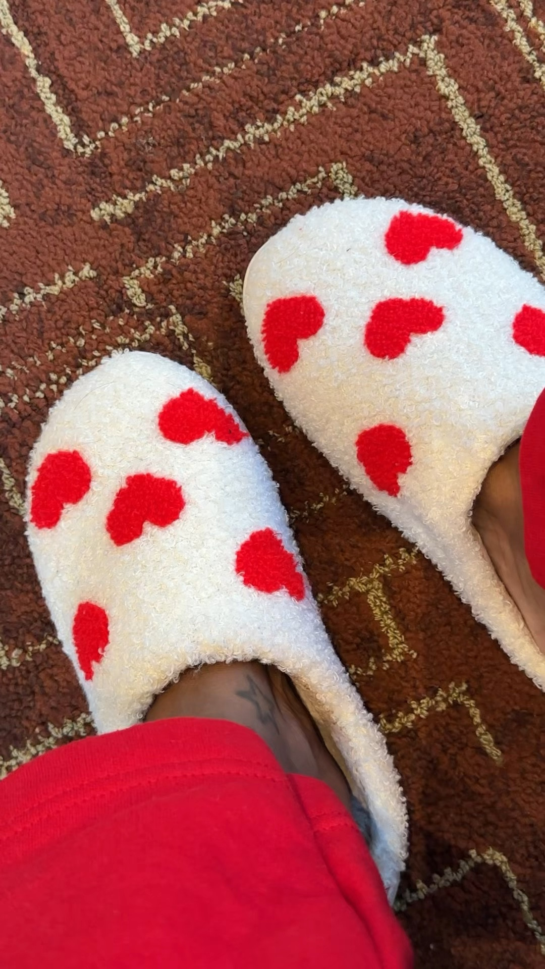 Comfy Heart Slippers- 
Makes for great Valentine's Day Gifts 🎁 I sized up slightly as I like my slippers on the larger size 

#LTKFindsUnder50 #LTKSeasonal #LTKBeauty
