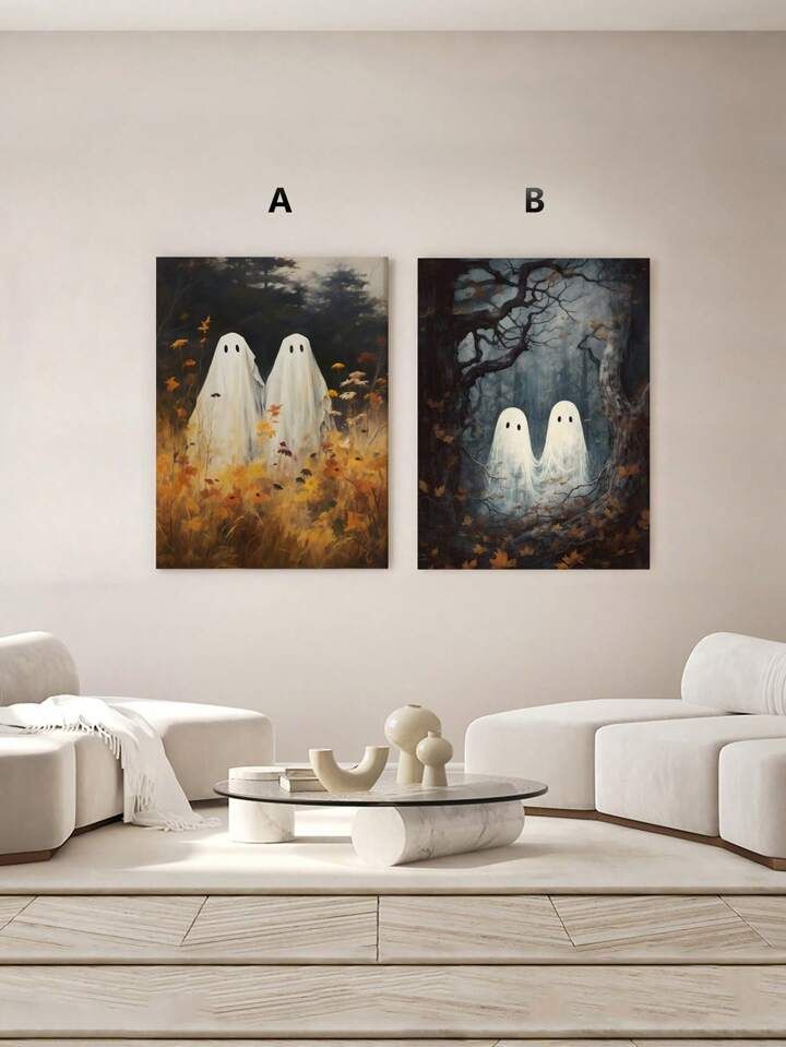 Fall Wall Art, Halloween Wall Art, Autumn Print Canvas, Gothic Wall Art Bedroom Print... | SHEIN