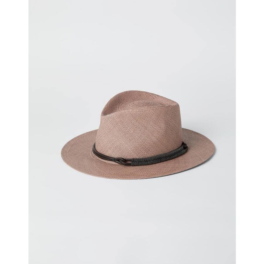 Brunello Cucinelli Women's Brown Woven Fedora Hat | Jomashop.com & JomaDeals.com