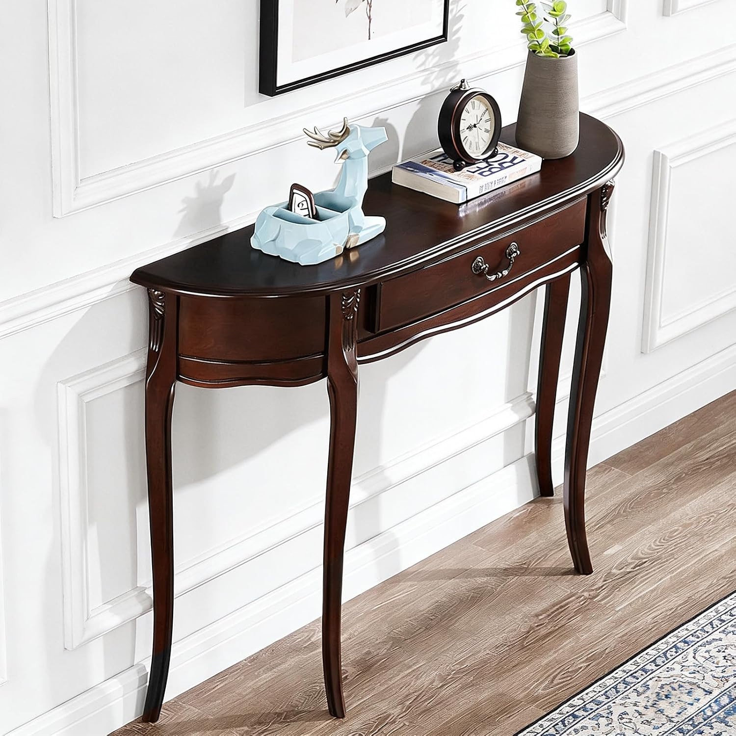 Antique Half Moon Console Table with Drawer for Entryway | Amazon (US)