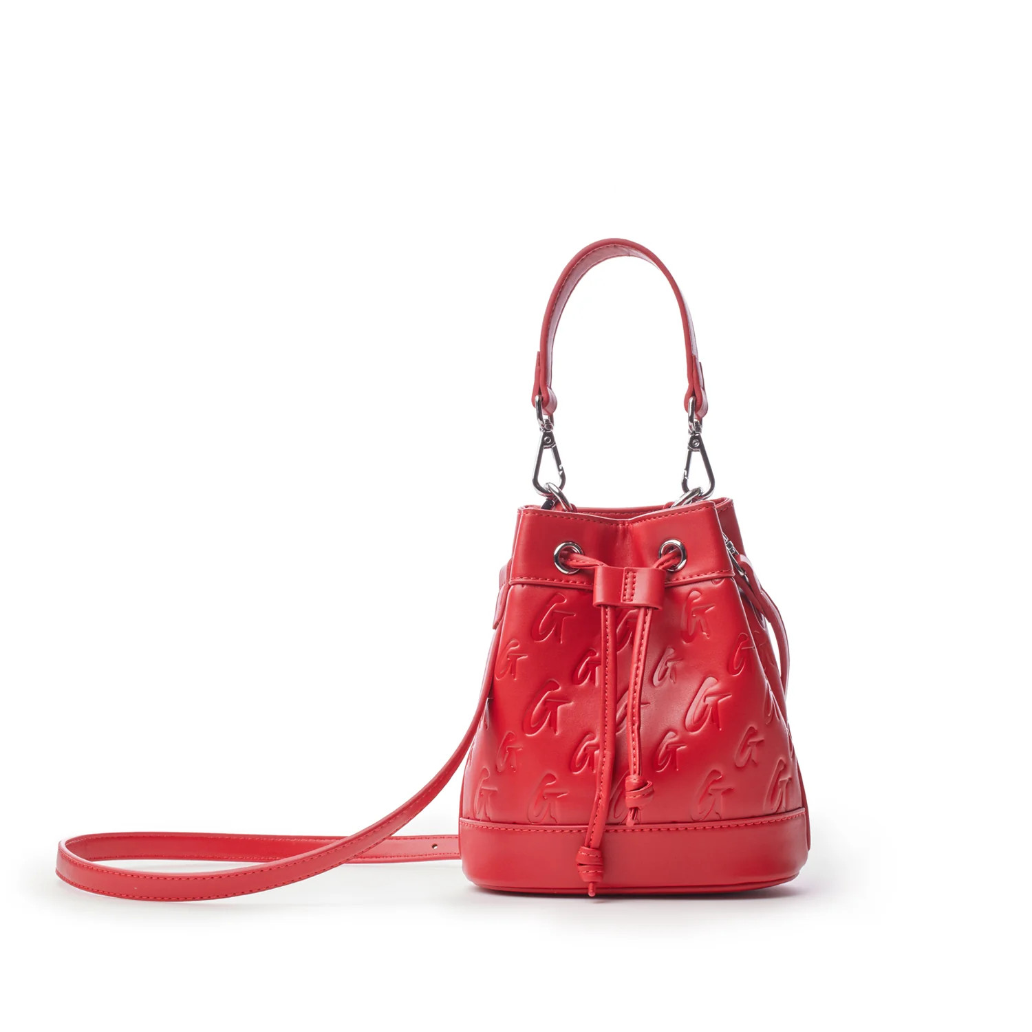MINI MONOGRAM BUCKET BAG - RED | Glam-Aholic Lifestyle
