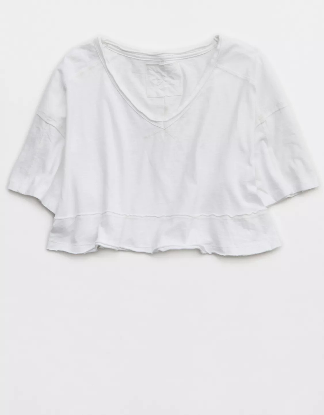 Aerie Happiest Cropped V Neck T-Shirt | American Eagle Outfitters (US & CA)