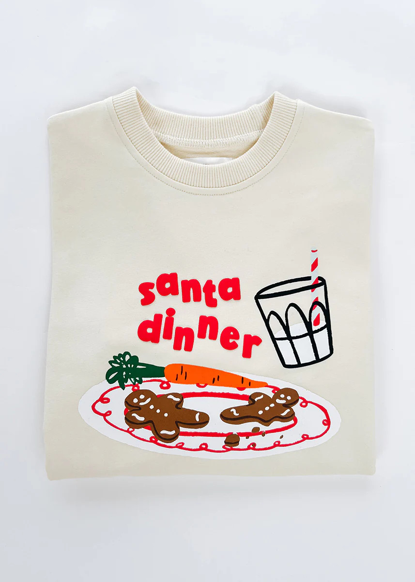 Santa Dinner Oversized Terry Sweatshirt | Alice & Wonder