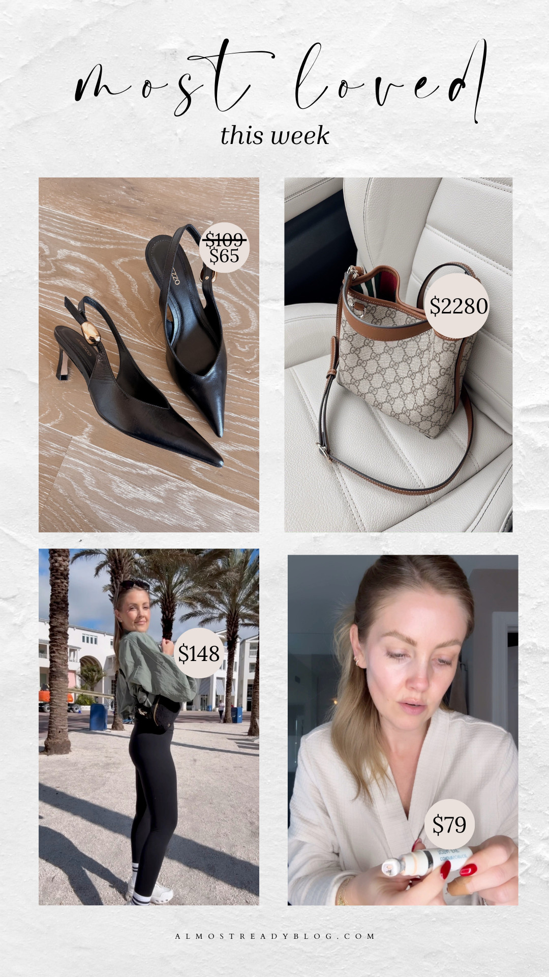 Most loved this week.

pointed toe pumps, gucci bag, athleisure style, athleisure outfit, skincare for mature skin, mature skin makeup, amanda west, almost ready blog. 

 

#LTKFindsUnder100 #LTKBeauty