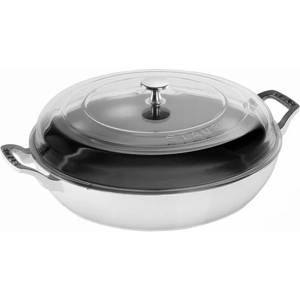 Staub Cast Iron 3.5-qt Braiser with Glass Lid - White | Walmart (US)