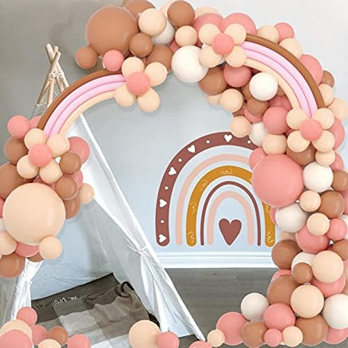 Boho Balloon Garland Blush Nude Dusty Pink Brown White Sand Long Twisting Balloons Arch Kit for Baby | Amazon (US)