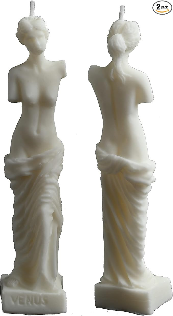 2-Pack Venus Statue Candle, Soy Wax Handmade Female Body Candle, Greek Goddess Candle, Ancient Ve... | Amazon (US)