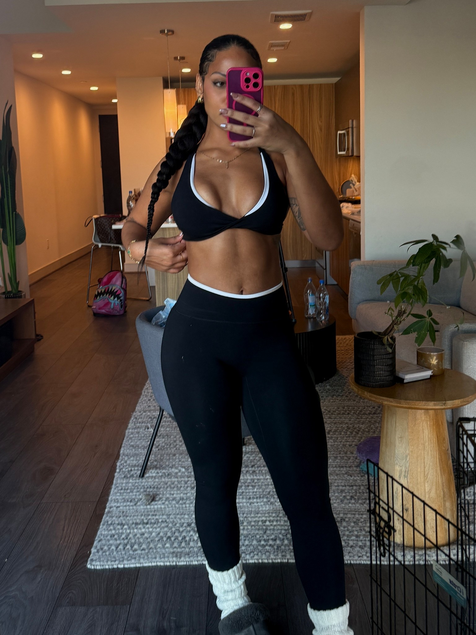 Pilates two piece set- two toned. Top small bottoms M