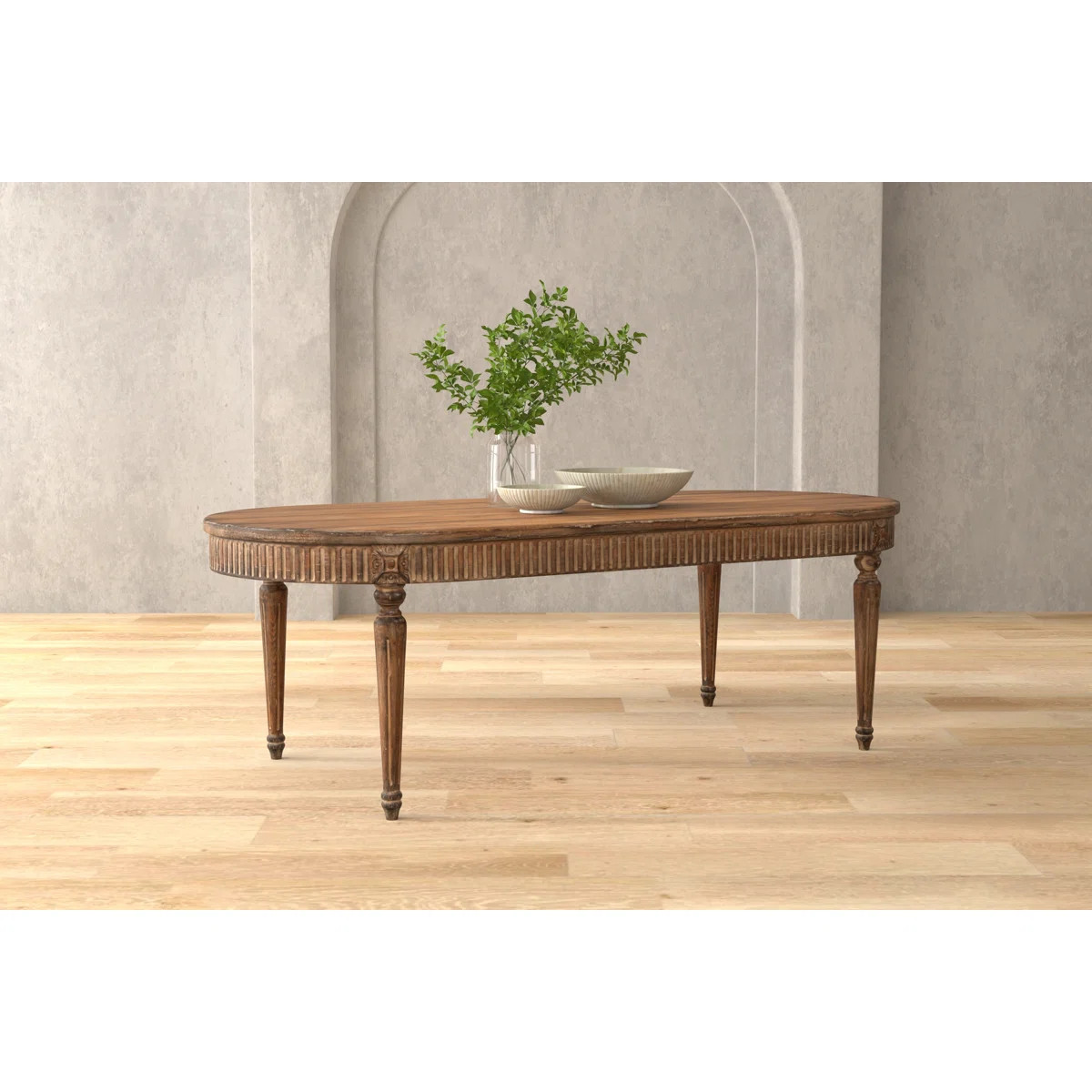 Olguin Pine Oval Solid Wood Top with Solid Wood Base Dining Table | Wayfair North America