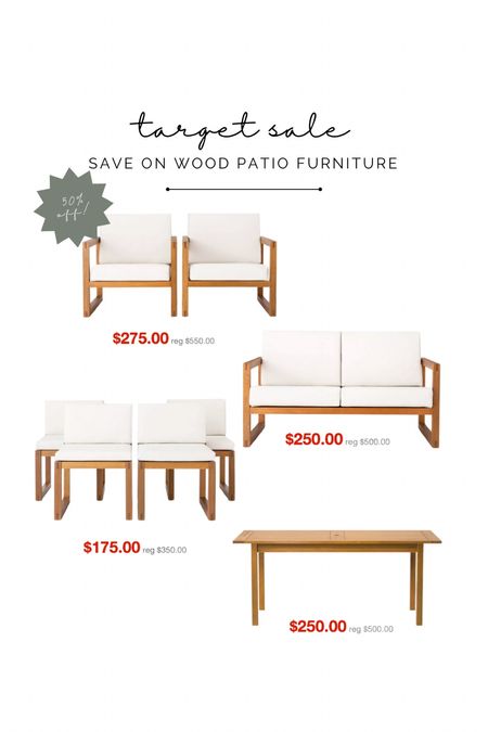 50% off patio furniture at Target! I love this neutral wood set with linen cushions.

Patio dining chair, outdoor dining table, patio club chair, Target sale

#LTKsalealert #LTKhome