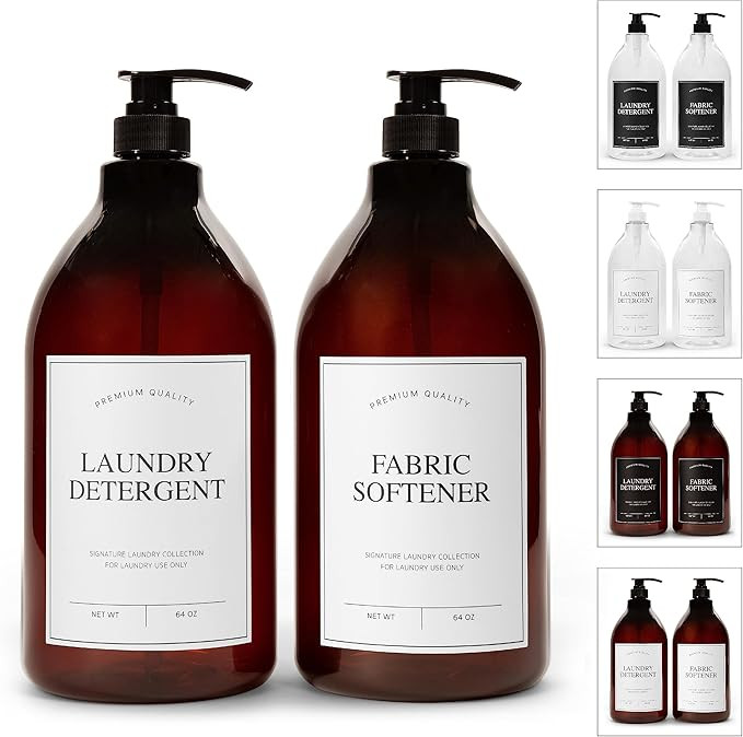 Calindiana Modern Farmhouse Liquid Laundry Detergent and Fabric Softener Dispenser for Laundry Ro... | Amazon (US)