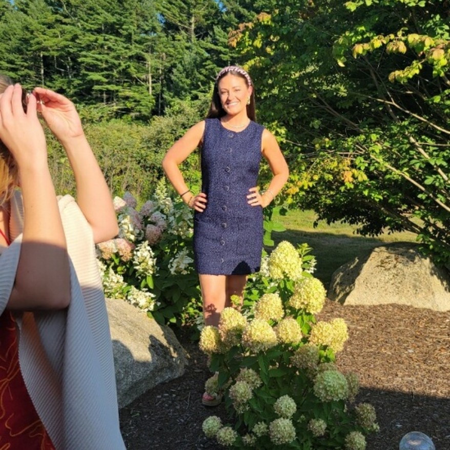 East coast rehearsal dinner chic. Tweed with wedges (easier to walk in grass) and pink headband. 

#LTKPetite #LTKSeasonal #LTKWedding