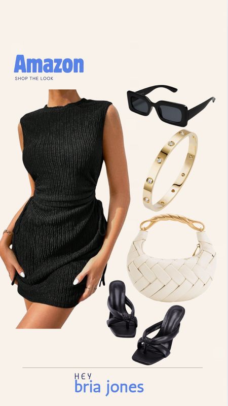 Amazon shop the look! 

Black dress, gold bracelet, bag, purse, date night, heels, sunglasses 

#LTKItBag #LTKShoeCrush #LTKFindsUnder100