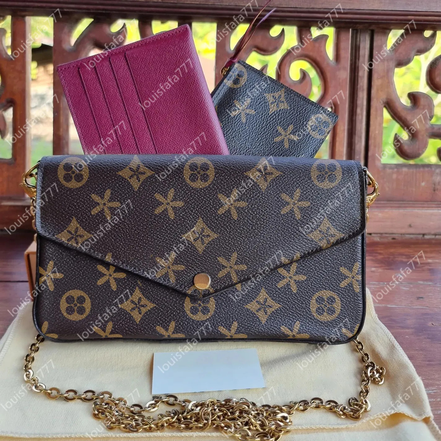 Designers handbags luxurys women evening bag louise purse 3pcs Embossed chain strap vutton should... | DHGate