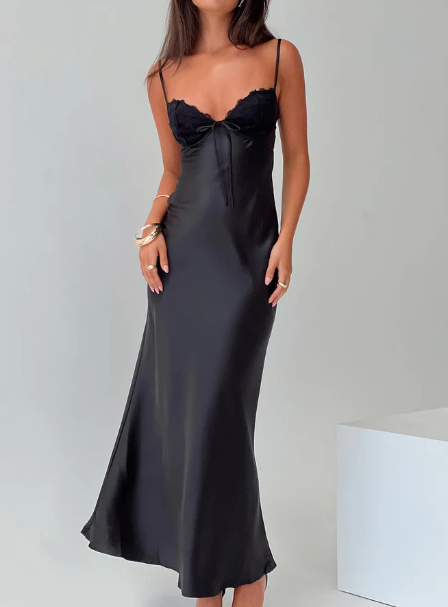 Fadyen Bias Cut Maxi Dress Black | Princess Polly US
