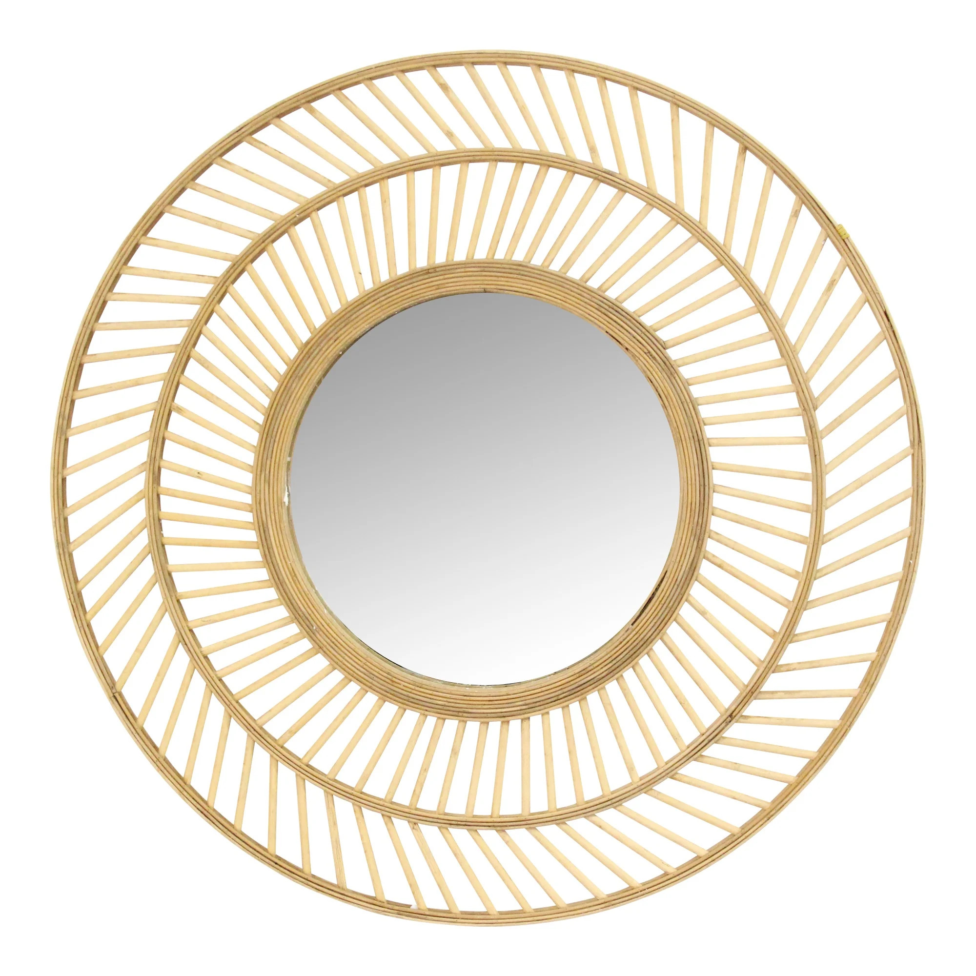 Stratton Home Decor 31.50" Kristen Rattan Wall Mirror | Walmart (US)