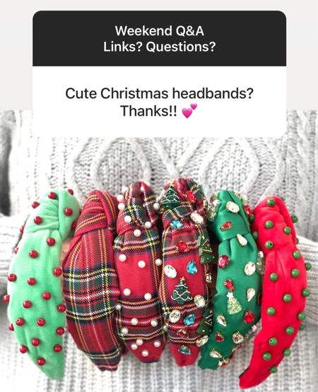 Fun and festive headbands for Christmas. Loving these to wear for a holiday outfit!

#LTKunder50 #LTKstyletip #LTKHoliday