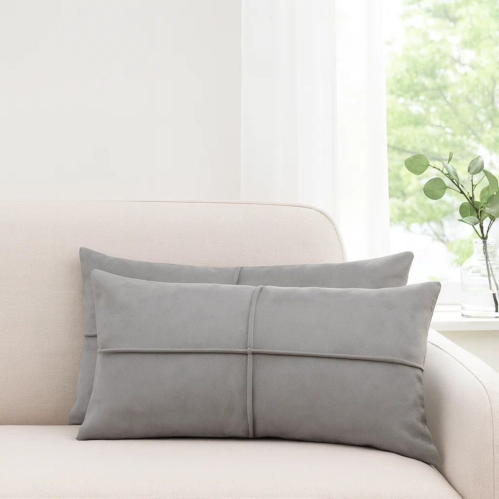 MicroSuede Throw Pillow , Faux Suede Cushion (Pack of 2) | Wayfair North America