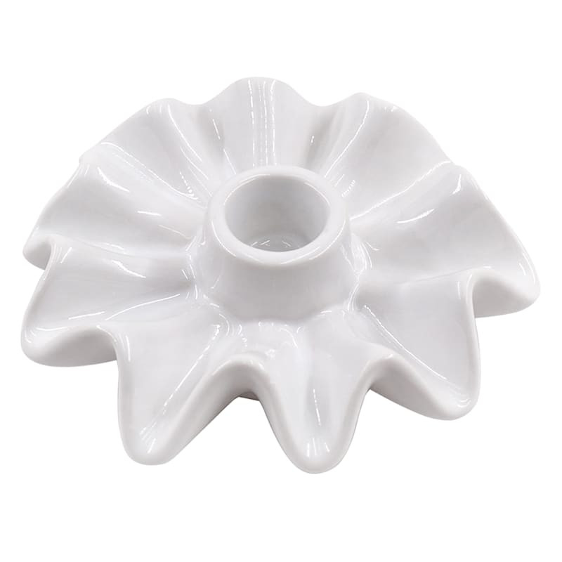 Ruffles White Candle Holder | At Home