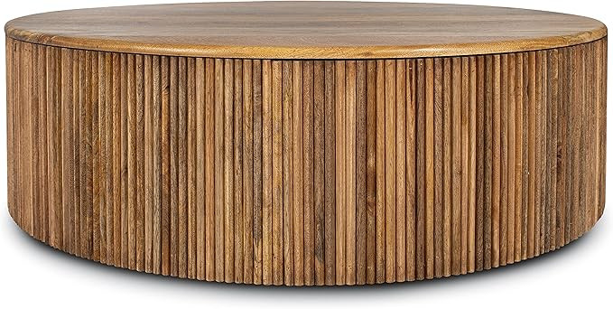 POLY & BARK Deja 35" Round Coffee Table, Natural | Amazon (US)