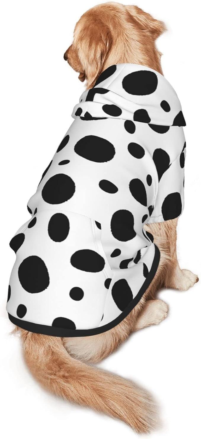 Cute Dalmatian Print Dog Hoodies，Dog Clothes with Pocket and Hat Winter Clothes Sweaters for Me... | Amazon (US)