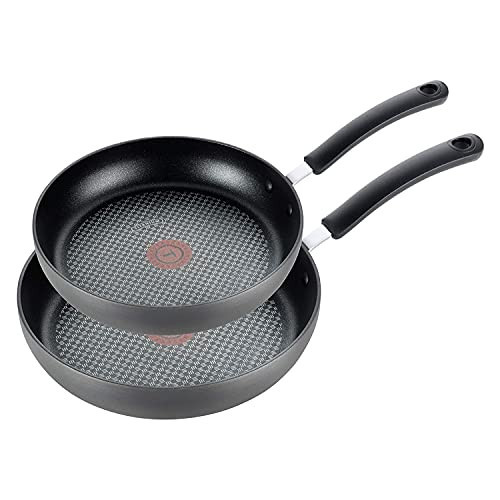 T-Fal Ultimate Hard Anodized Nonstick Fry Pan Set 2 Piece, 8, 10 Inch, Oven Broiler Safe 400F, Kitchen, Cookware, Pots and Pans Set Non Stick, Frying Pans, Dishwasher Safe, Black | Amazon (US)