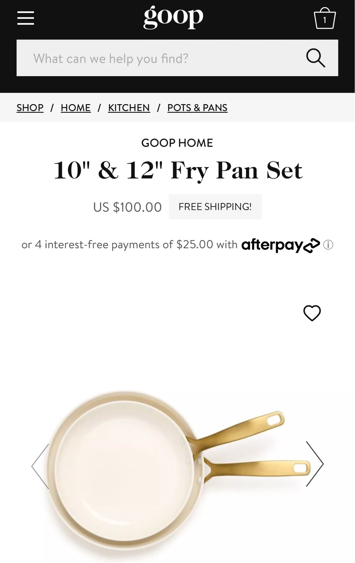 goop Home 10 & 12 Fry Pan Set